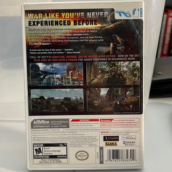 Nintendo Wii Call of Duty World at War Video Game - Picture 2 of 5